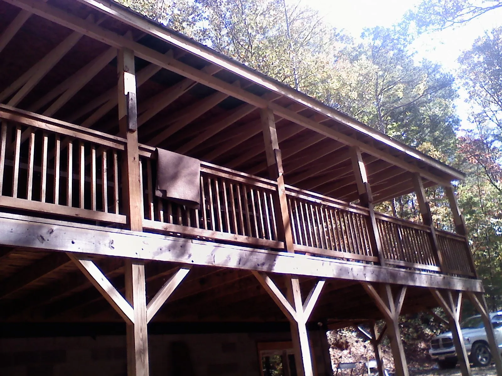 Timber framing under a new elevated porch and deck — Roof Leak Repair in Salinas by Roofing Brothers